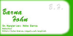 barna hohn business card